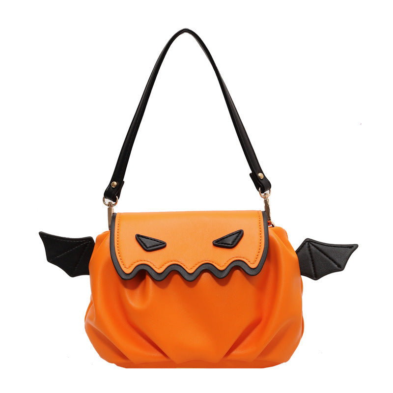 Crossbody-Tasche – Kreatives Kürbis-Design mit Flügeln