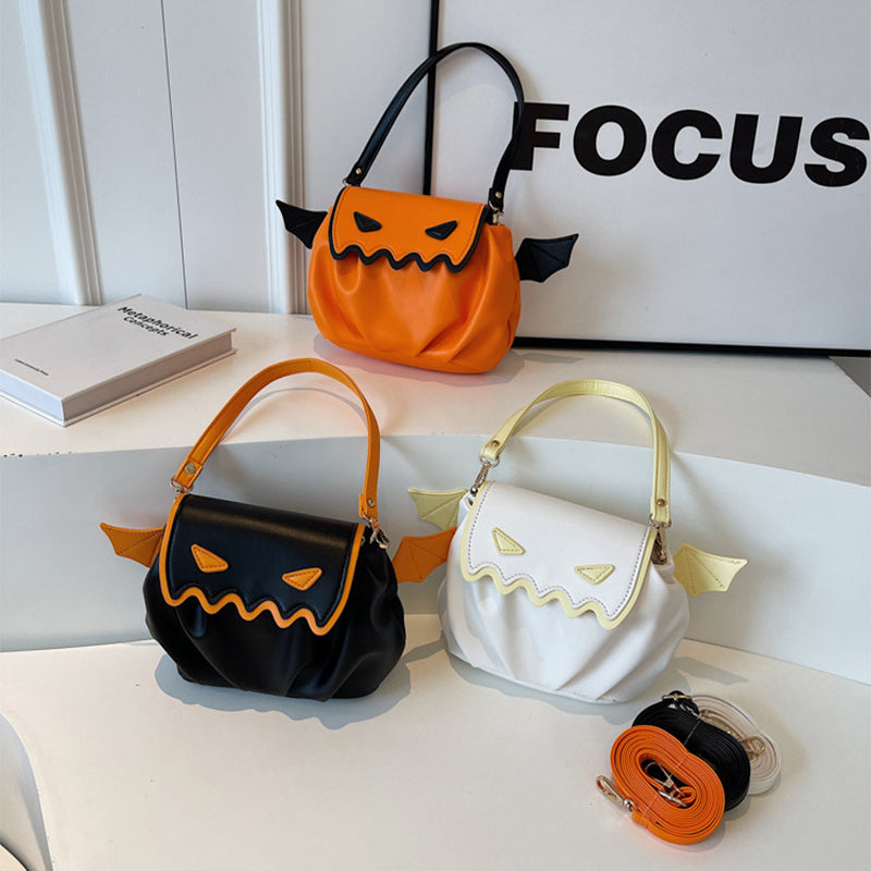 Crossbody-Tasche – Kreatives Kürbis-Design mit Flügeln