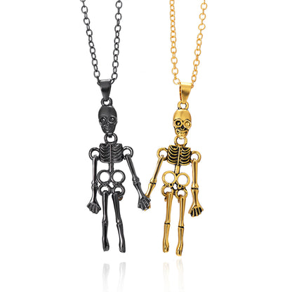 Vintage Totenkopf-Halskette – Hand in Hand